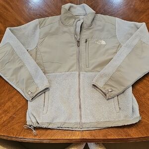 The North Face Gray Fleece Jacket Sweatshirt Denali Light Blue Ski Comfy Cozy